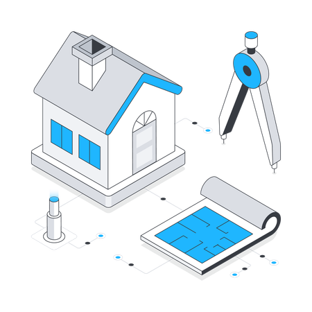 Conception de modèle de maison  Illustration