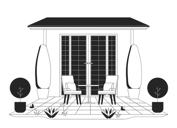 Meubles de terrasse de maison  Illustration