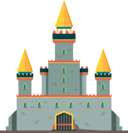 Castles Medieval Fairytale Dome Palace With Big Towers Vector Pictures Of Medieval Constructions In Flat Style Castle Stone Tower Palace Medieval Building Illustration Illustration