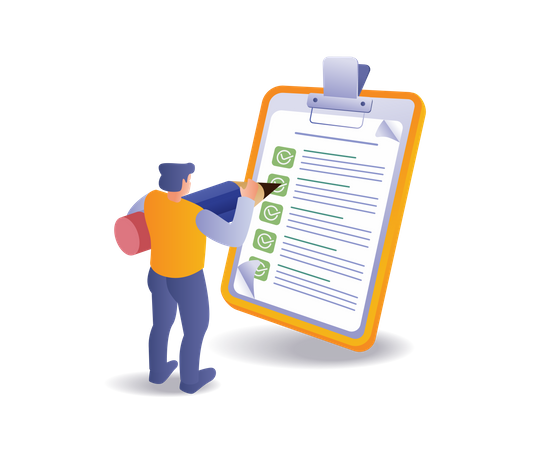 Make a business plan checklist  イラスト
