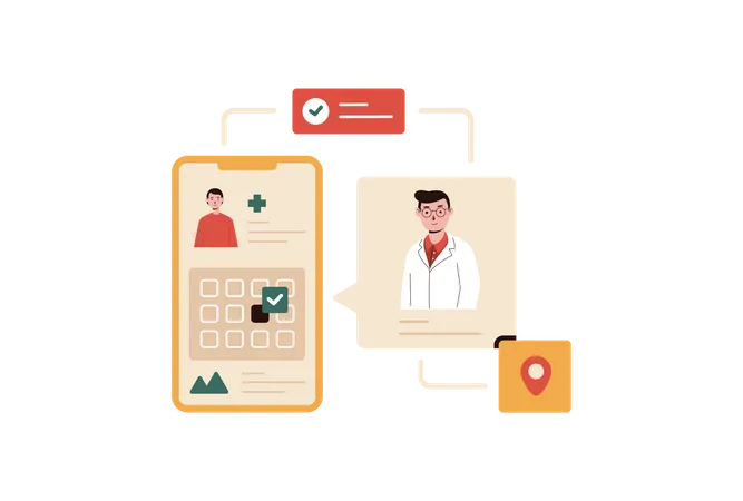 Make a Online Doctor Appointment  Illustration