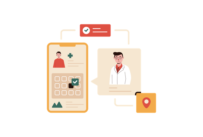 Make a Online Doctor Appointment  イラスト