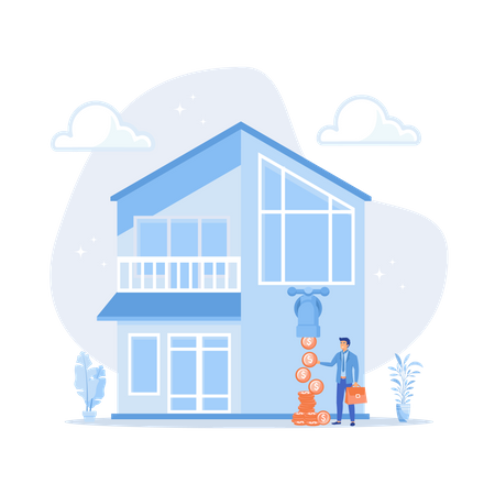 Make money from house rent  Illustration