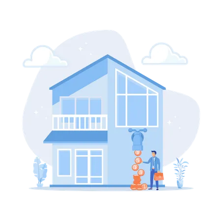 Make money from house rent  Illustration