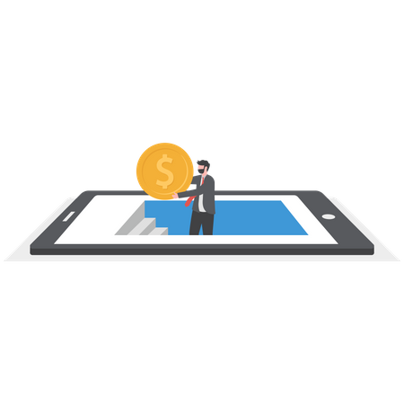 Make Money From Mobile App  Illustration