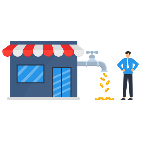 Make money from shop rent  Illustration