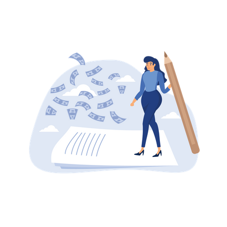 Make money from writing blog online  Illustration