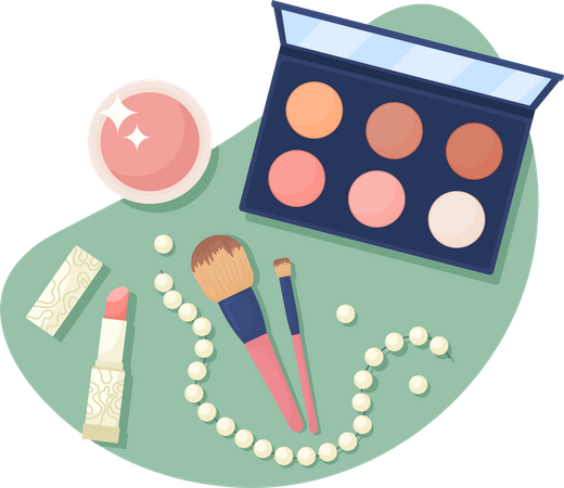 Makeup Accessories Illustration