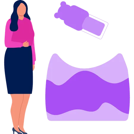 A Female Is Standing Illustration