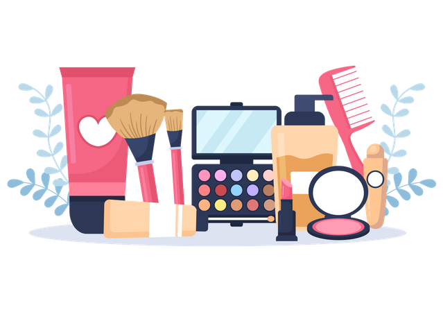 Makeup cosmetics collection  Illustration