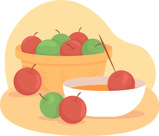 Making apple candy  Illustration