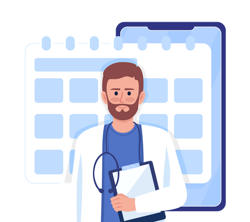 Making appointment online Illustration