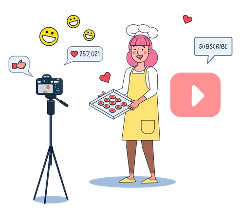 Making candy recipe video  Illustration