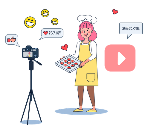 Making candy recipe video  Illustration