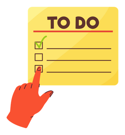 Making check mark on to do list  Illustration