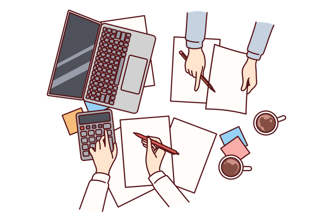 Making financial report  Illustration