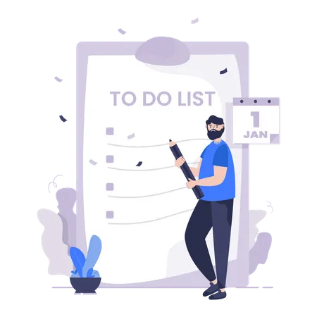 Making personal to-do list Illustration