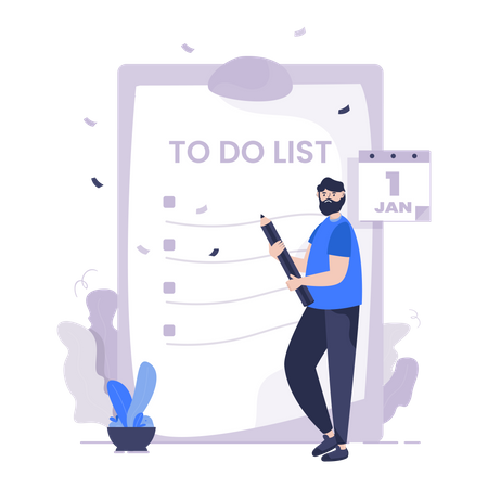 Making personal to-do list  Illustration