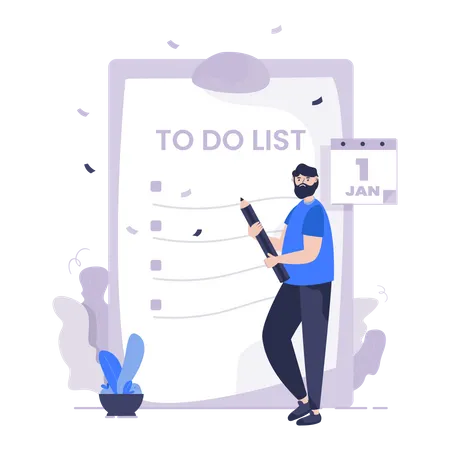 Making personal to-do list  Illustration