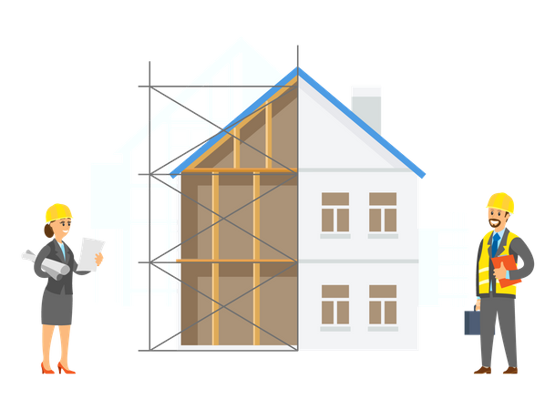 Making Wooden House  Illustration