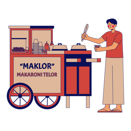 Vendeur ambulant de Maklor  Illustration