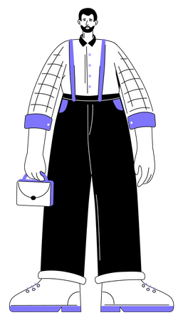 Empresário segurando mala  Illustration