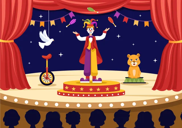 Malabarismo de circo  Ilustração