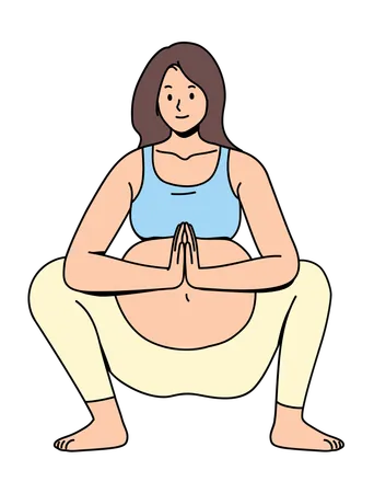 Pose de squat malais yoga  Illustration