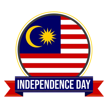 Malaysia Independence Day Badge Illustration
