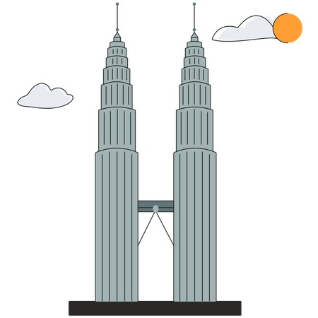 Malaysia - Petronas Twin Towers  Illustration