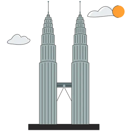 Malaysia - Petronas Twin Towers  Illustration