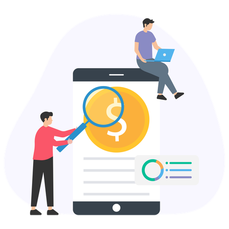 Male Analyzing Accounting Report  Illustration