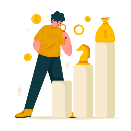 Male Analyzing market  Illustration