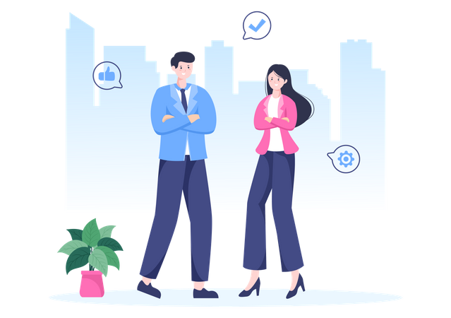 Male and Female business person Illustration