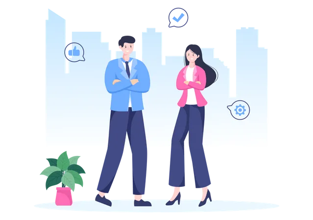 Male and Female business person Illustration