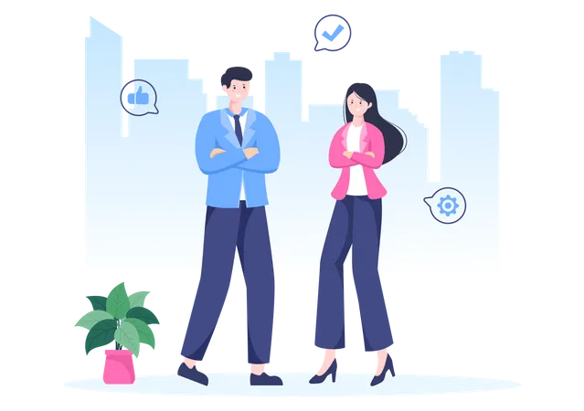 Male and Female business person  Illustration