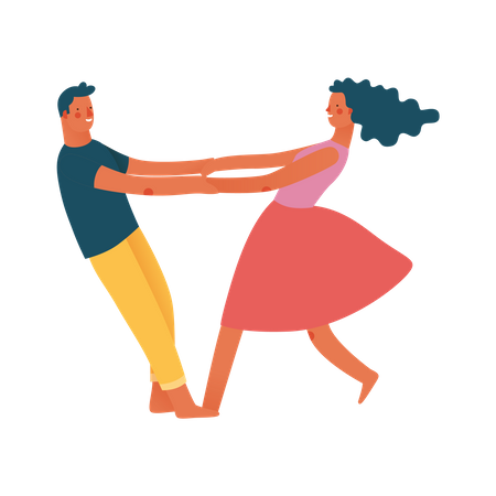 Male and female choreographer dancing on the song Illustration