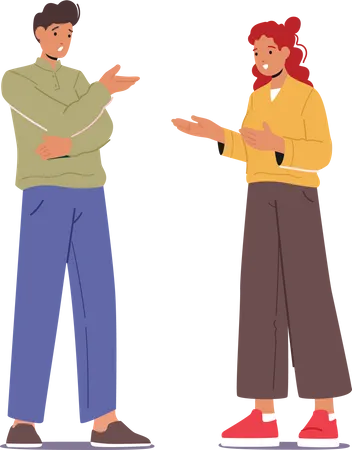 Male and Female Communication  Illustration