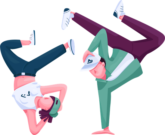 Male and female dancer  Illustration