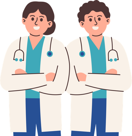 Male and female doctor  Illustration