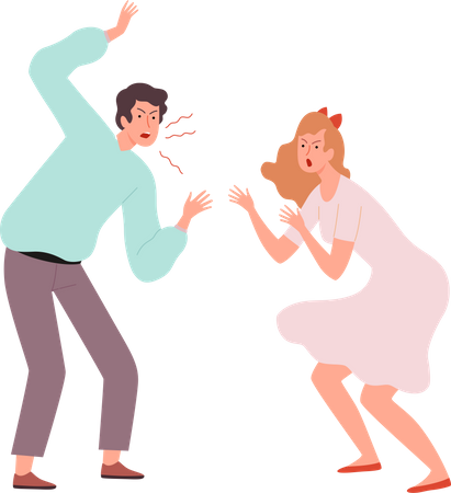Male and female doing quarrel Illustration