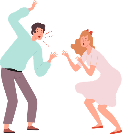 Male and female doing quarrel  Illustration