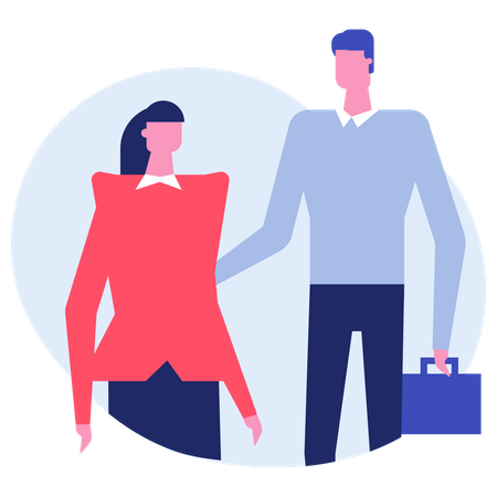 Male and female employee  Illustration