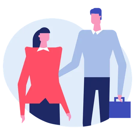 Male and female employee  Illustration