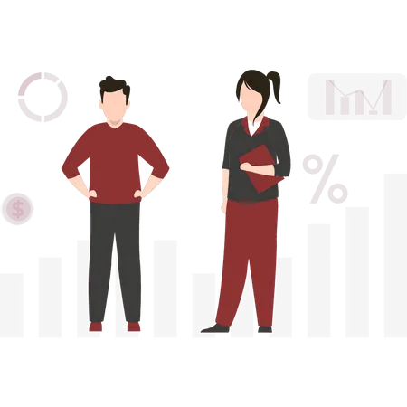 Male and female investor  Illustration