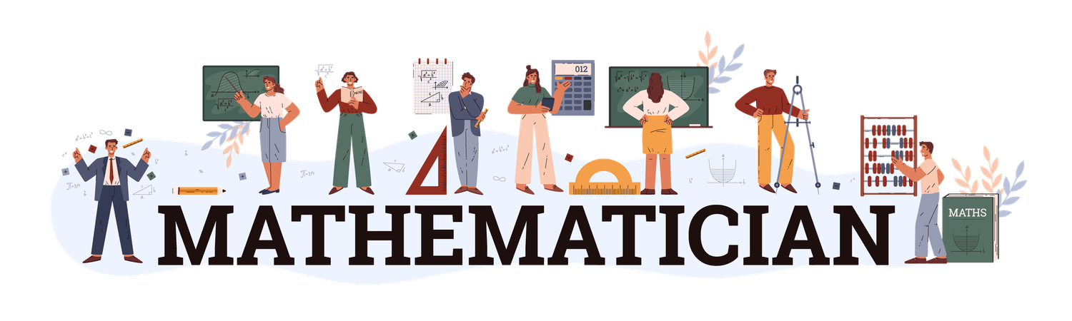 Male and female Mathematician  Illustration