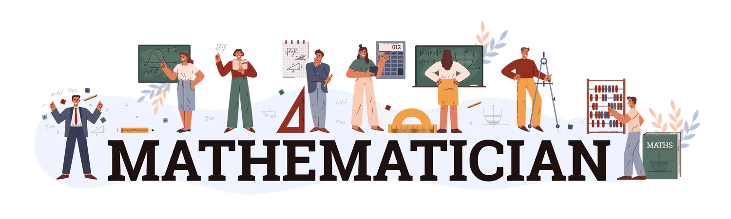 Male and female Mathematician  Illustration