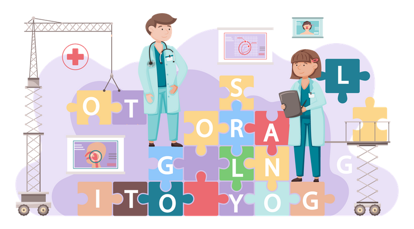 Male and Female Otology doctor Illustration