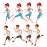 illustrations of jogging couple