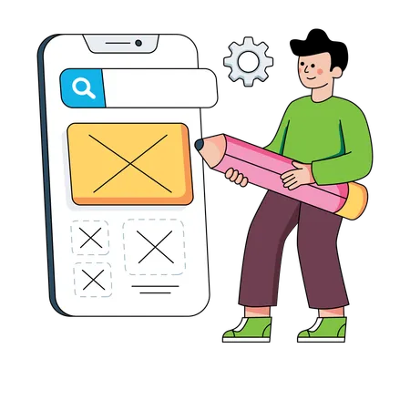 Male App Developer  Illustration